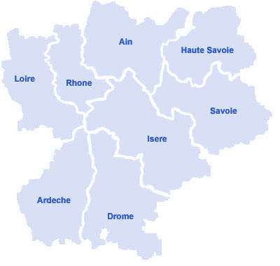 Carte du Rhône-Alpe